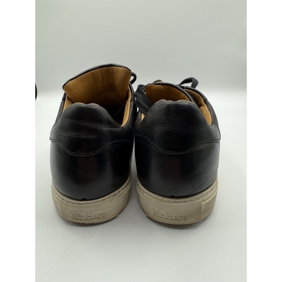 Mr. Hare x Cunninghams Black Leather Sneakers Men's Size 43 UK 9 / US 10 - Picture 4 of 8